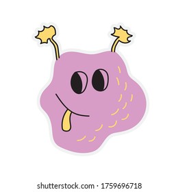 Childish poster with cute hand drawn monster. Perfect for kids bedroom, nursery decoration, posters and wall decorations.