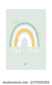 Ilustración del vector de fondo del arcoiris infantil