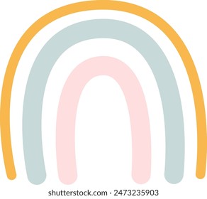 Childish Rainbow Icon Vector Illustration