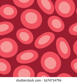 Patrón de repetición infantil de glóbulos rojos silhouette.Plantilla para blogs de medicina, folletos para niños, fondos.