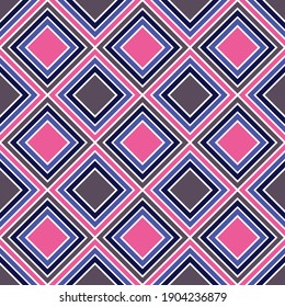 Childish  rhombus shapes geometric seamless pattern. Argyle fashion print. Interior swatch. Rhombus shapes argyle motif.