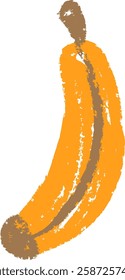 Childish Scribble Banana Vector Illustration