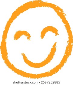 Childish Scribble Emoji Happy Face Vector Illustration