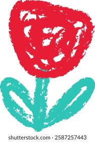 Childish Scribble Flower Vector Illustration