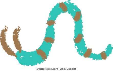 Childish Scribble Worm Vector Illustration