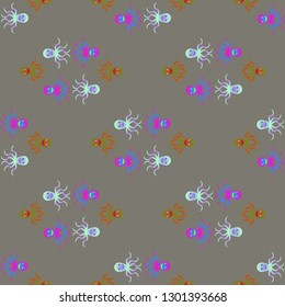 Childish seamless background with octopus.