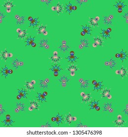 Childish seamless background with octopus.