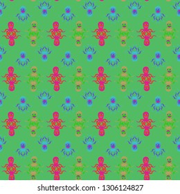 Childish seamless background with octopus.