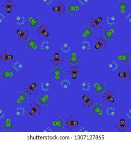 Childish seamless background with octopus.