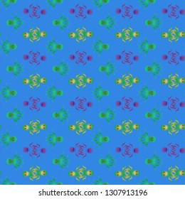 Childish seamless background with octopus.
