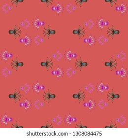 Childish seamless background with octopus.