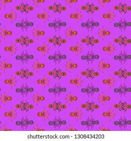 Childish seamless background with octopus.