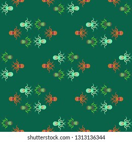 Childish seamless background with octopus.