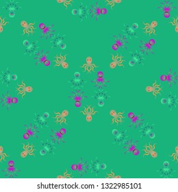 Childish seamless background with octopus.
