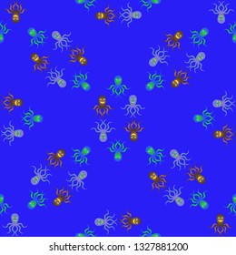 Childish seamless background with octopus.