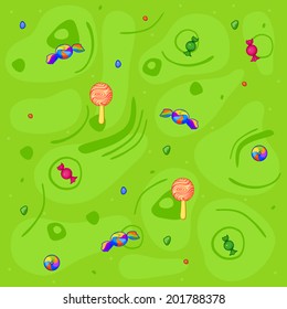 Childish seamless colorful pattern with sweet