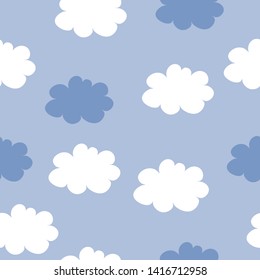 Childish seamless pattern  clouds. Vector illustration