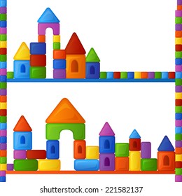 Childish seamless pattern with colorful building kit