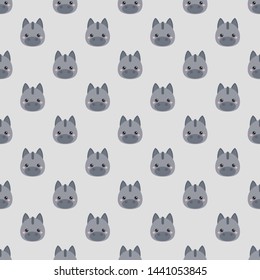Childish seamless pattern cute animal donkey on light background. Vector illustration for kid. Pattern suitable for posters, postcards, fabric or wrapping paper.