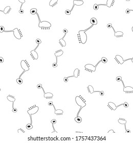 Childish seamless pattern with cute hand drawn dinosaurs. Perfect for kids bedroom, nursery decoration, posters and wall decorations.