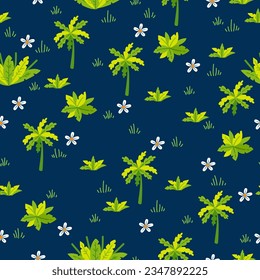 Childish seamless pattern with funny cute forest cartoon style