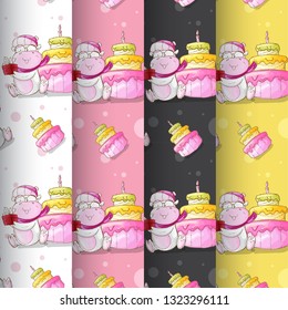 Childish seamless pattern with hand drawn cute animal. Trendy scandinavian vector background. Perfect for kids apparel fabric  textile  nursery decoration wrapping paper - Vector