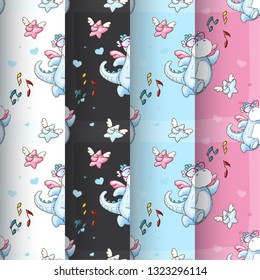 Childish seamless pattern with hand drawn cute animal. Trendy scandinavian vector background. Perfect for kids apparel fabric  textile  nursery decoration wrapping paper - Vector