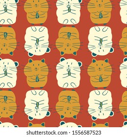 childish seamless pattern with hand drawn cute hamster. Creative animal texture for fabric, wrapping, textile, wallpaper, apparel. Vector illustration