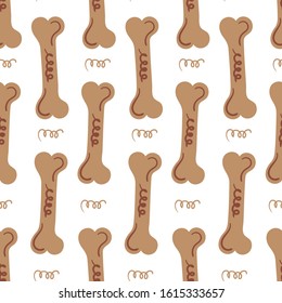 Childish seamless pattern with hand drawn bone dog food. creative nursery designs for kids room, fabric, wrapping, wallpaper, textile, apparel. vector illustration