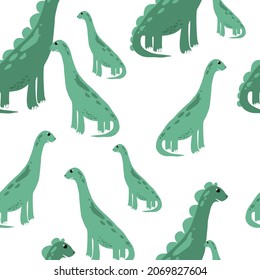Patrón infantil sin costuras con dinosaurios dibujados a mano.