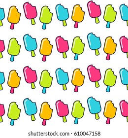 childish seamless pattern with ice cream