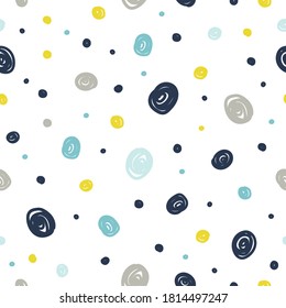 Childish seamless pattern with points. Perfect for kids apparel, textile, nursery decoration and wrapping paper