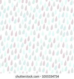 Patrón infantil sin costuras con caídas de lluvia. Se puede usar para textil, fondo de sitio web, portada de libro, embalaje.