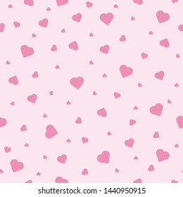 Childish seamless pattern shape heart love on light background. Vector illustration for kid. Pattern suitable for posters, postcards, fabric or wrapping paper.