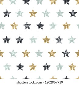 Childish seamless pattern with stars. Creative texture for fabric, textile.