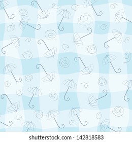 childish seamless pattern with umbrellas, vector illustration