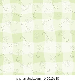 childish seamless pattern with umbrellas, vector illustration