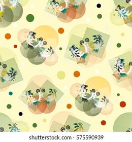 Childish seamless pattern with unusual abstract geometrical shapes.