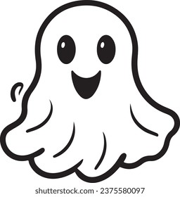  Childish spooky boo character for kids  cute funny happy ghost scary Magic spirit Isolated flat cartoon vector illustrations 