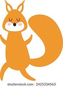 Childish Squirrel Animal Vector Illustration