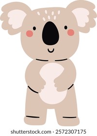 Childish Standing Koala Vector Illustration