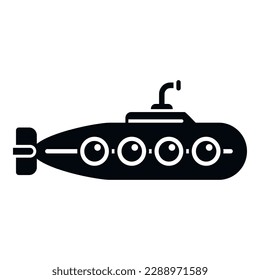 Childish submarine icon simple vector. Underwater ship. Cute bathyscaphe