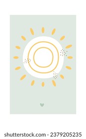 Childish Sun Background Vector Illustration
