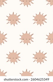Childish sun pattern. Bohemian Baby Pattern. Boho kids sunshine print for nursesy