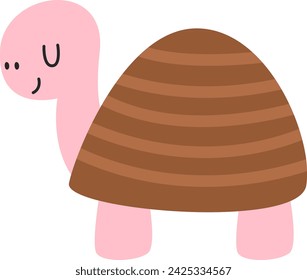 Childish Turtle Animal Vector Illustration