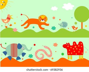 Childish vector characters