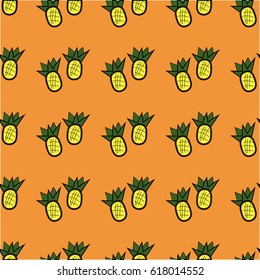childish wallpaper pattern with pineapples