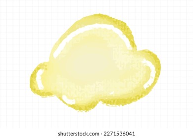 childish watercolor clouds isolated on white background