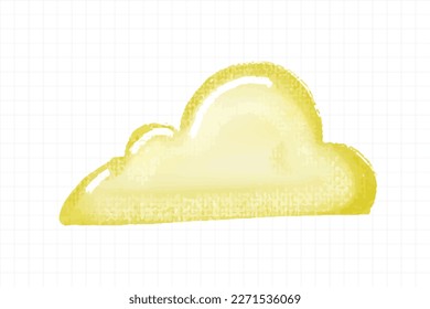 childish watercolor clouds isolated on white background
