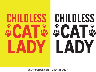 Childless Cat Lady vector art illustration